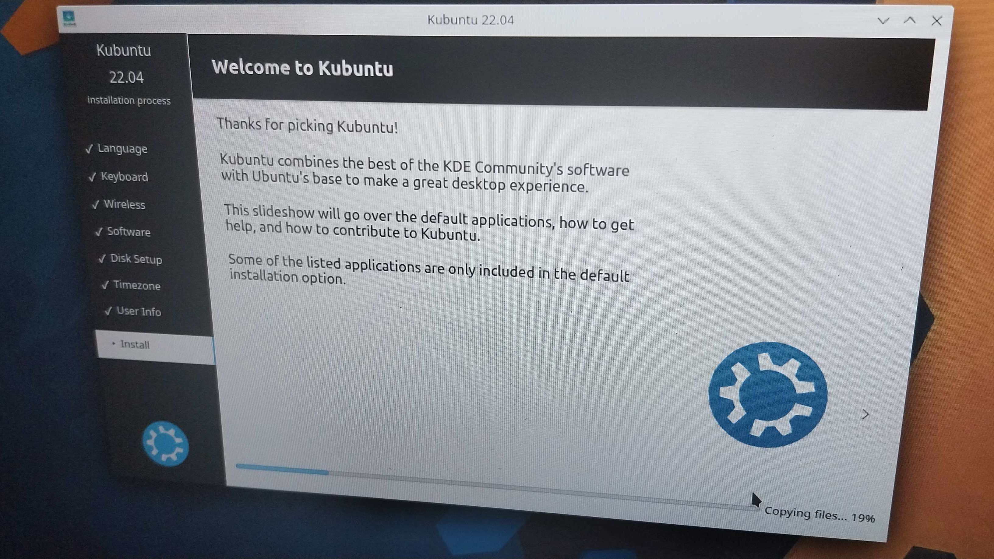 Kubuntu 22.04 LTS installing