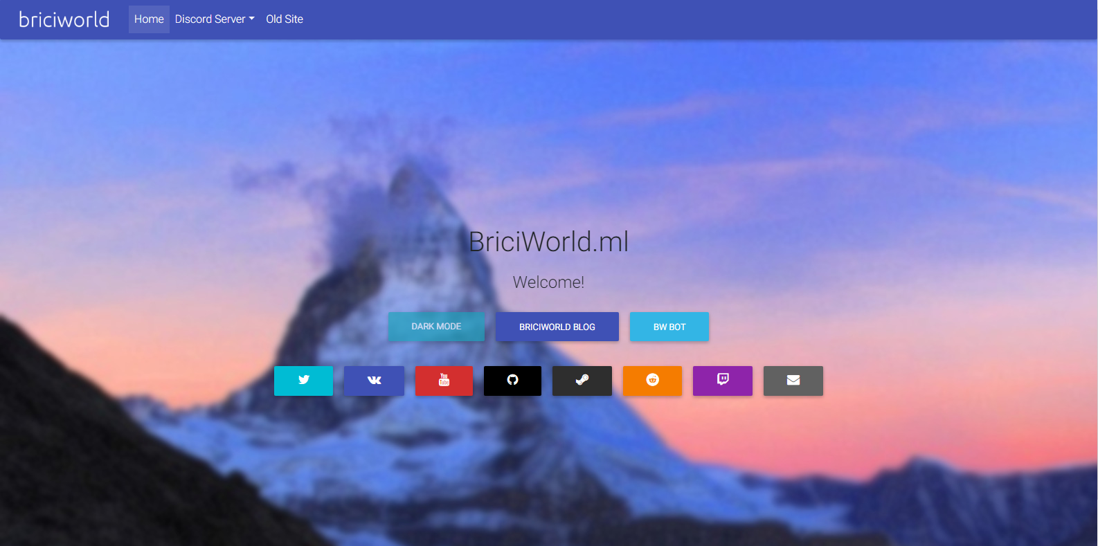 Screenshot of BriciWorld.ml as of October 2017.